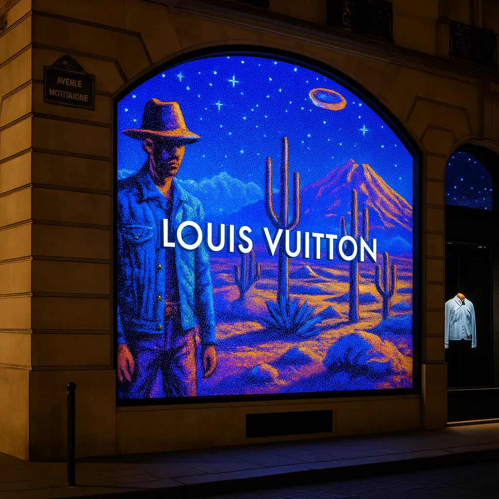 Pharrell débarque à Paris et transforme l’avenue Montaigne en terrain de jeu futuriste