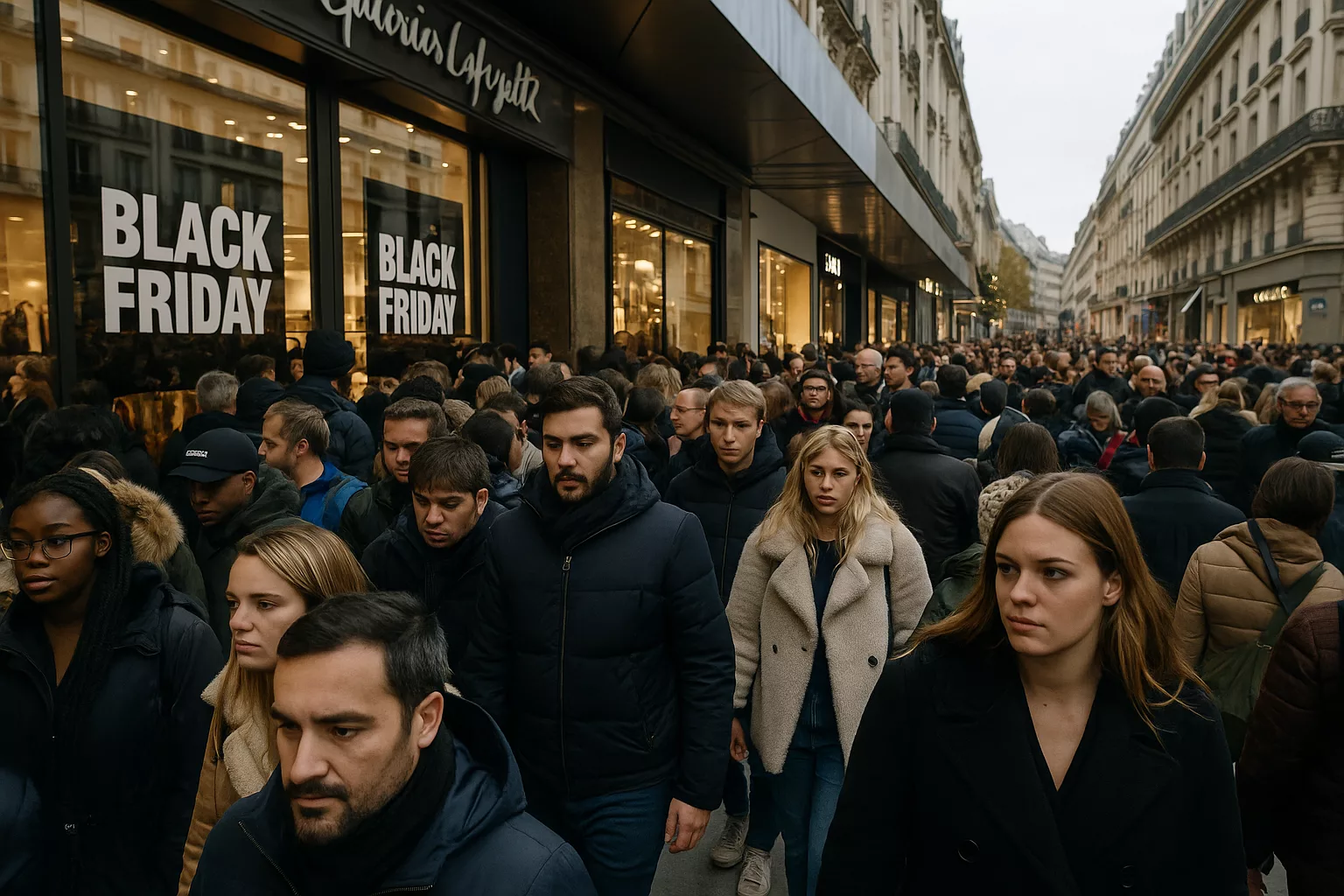 Black Friday à Paris : frénésie urbaine et scènes people inattendues