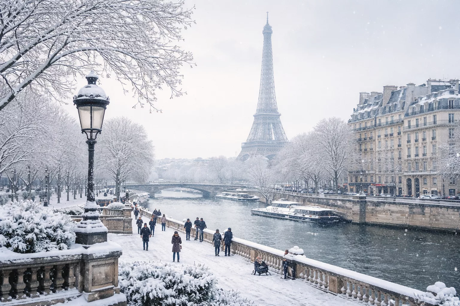 Neige à Paris : culture, activités et vie urbaine sous un manteau blanc